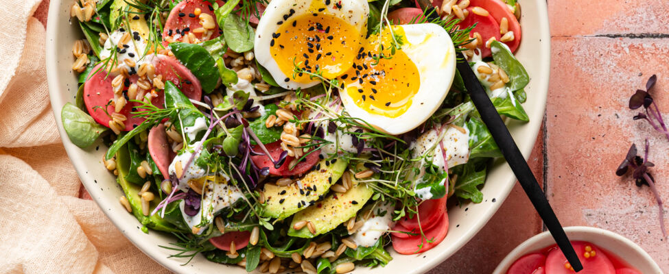 Hafer-Bowl mit eingelegten Radieschen