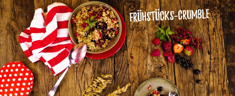 Frühstücks-Crumble mit Haferflocken